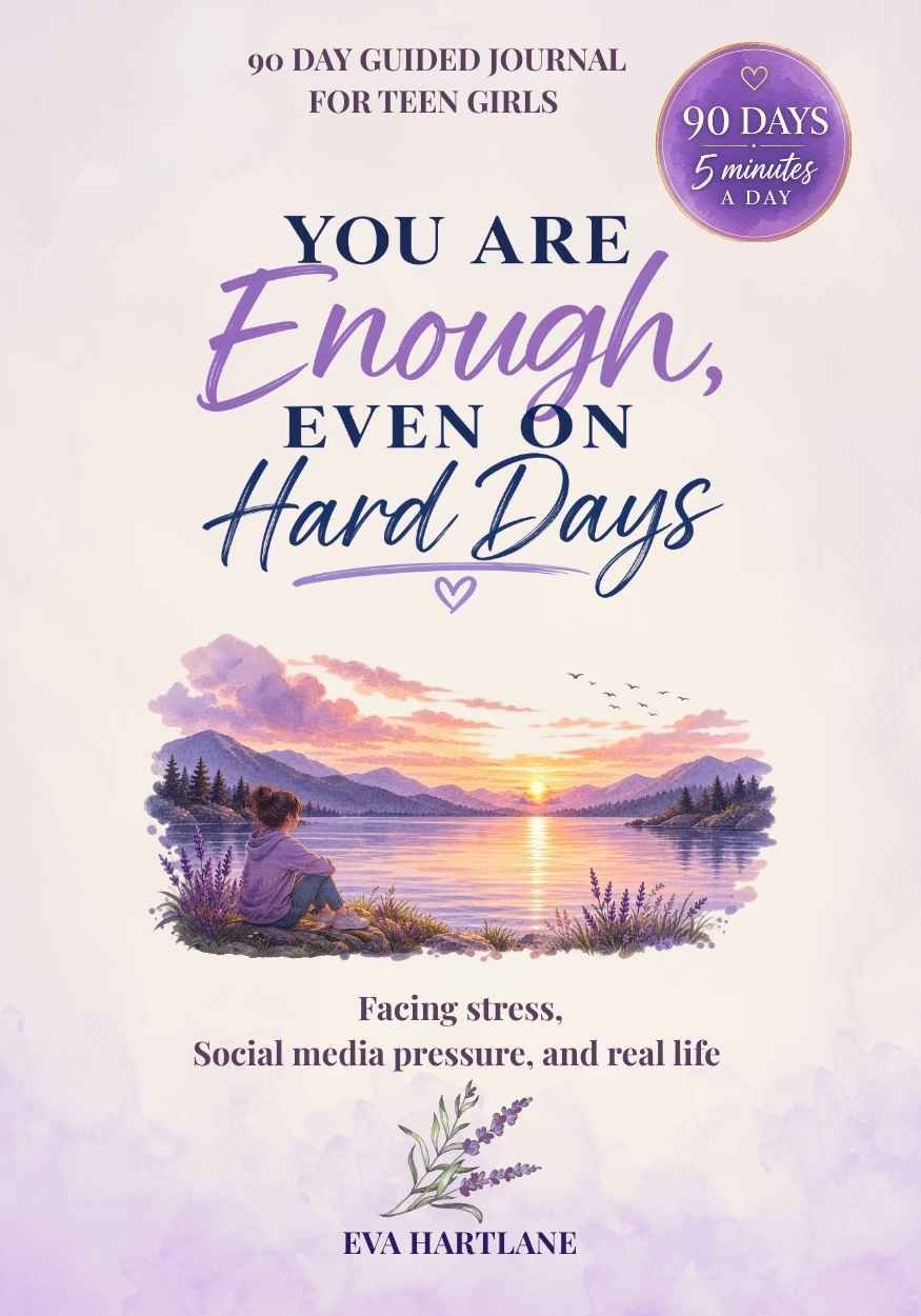 Cover of You Are Enough, Even on Hard Days, a 90-day guided journal for teen girls